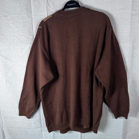 Borgati Vintage Mens 3XL Brown Geometric Coogie Style Knit Crewneck Sweater - Picture 3 of 7